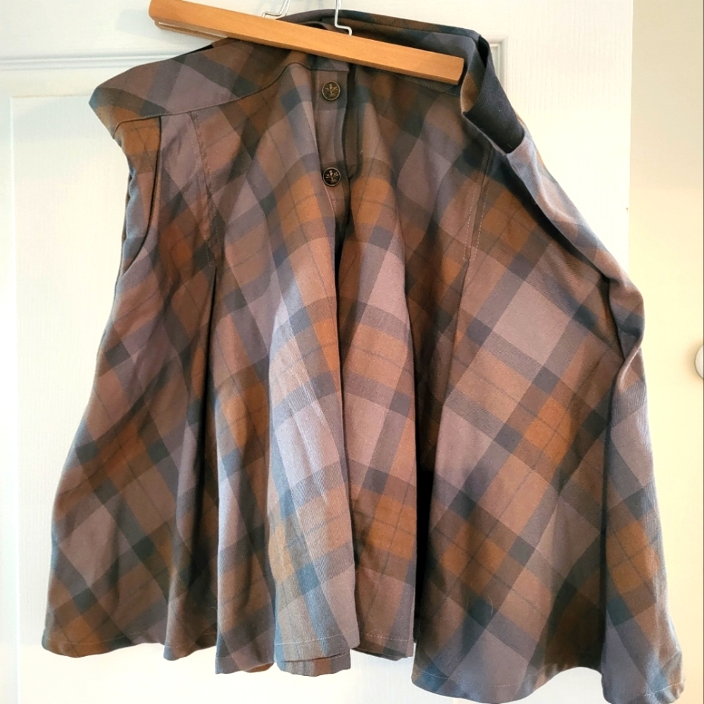 Torrid Brown and Gray Pleated Mini Skirt Outlander Collection